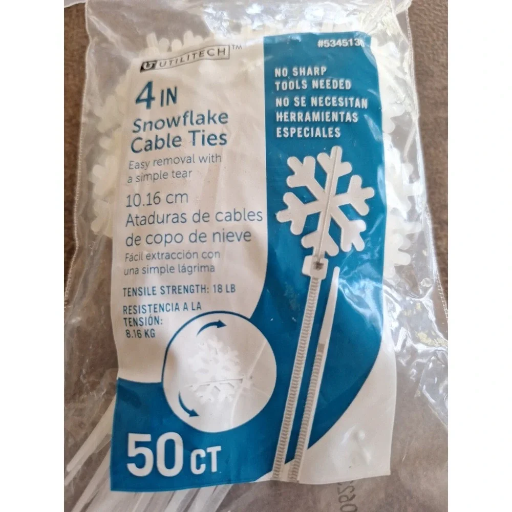 100 Snowflake Cable Ties 4